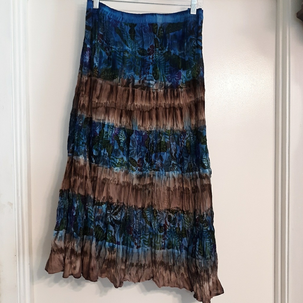 BATIK TIE-DYED HIPPIE BOHO ETHNIC PEASANT SKIRT
